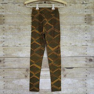 NWT LuLaRoe Tween Leggings - Greens, Gold & Brown Diamond Print